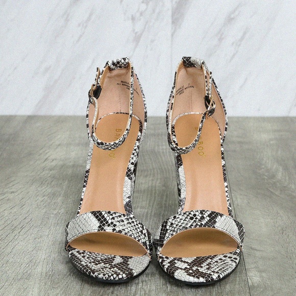 NEW🔥 Snake Open Toe High Heel Sandals Ankle Strap - Picture 3 of 5